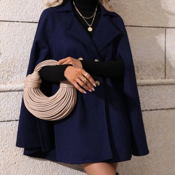 Double Breasted Cloak Sleeve Cape Overcoat jacket - Picture 4 of 6